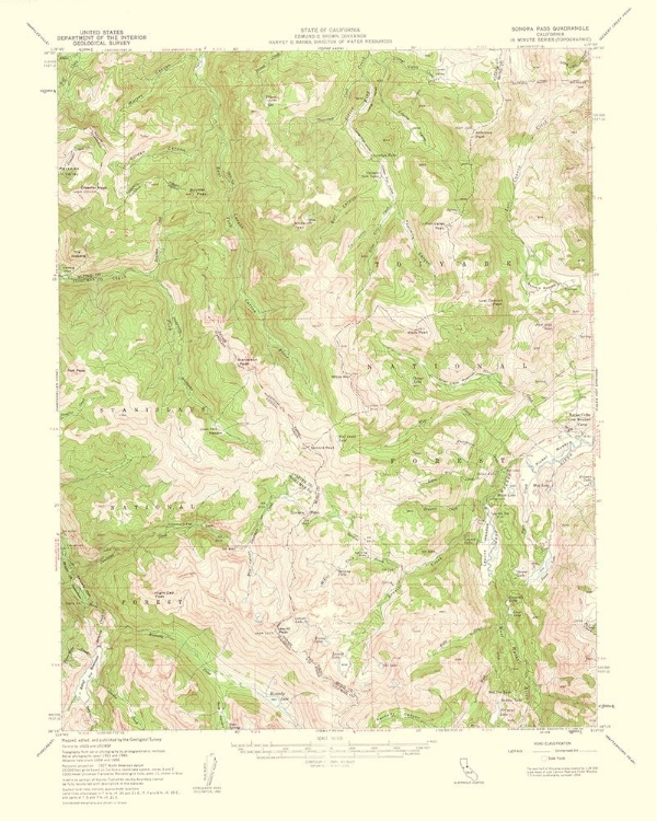 Picture of SONORA PASS CALIFORNIA QUAD - USGS 1961