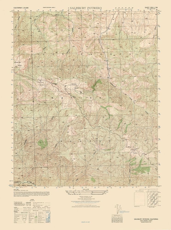 Picture of SALISBURY POTRERO SHEET - US ARMY 1944