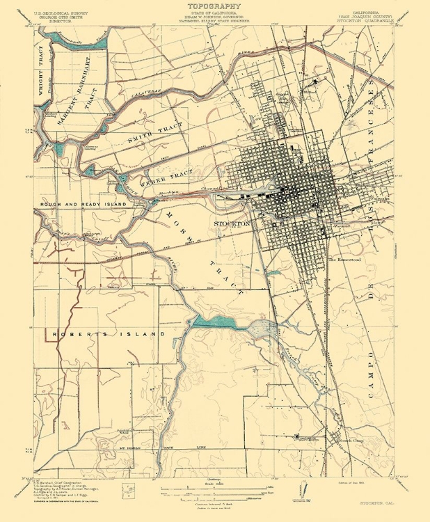 Picture of STOCKTON CALIFORNIA QUAD - USGS 1913