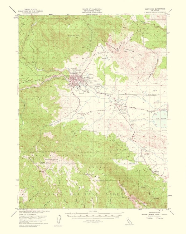 Picture of SUSANVILLE CALIFORNIA QUAD - USGS 1954