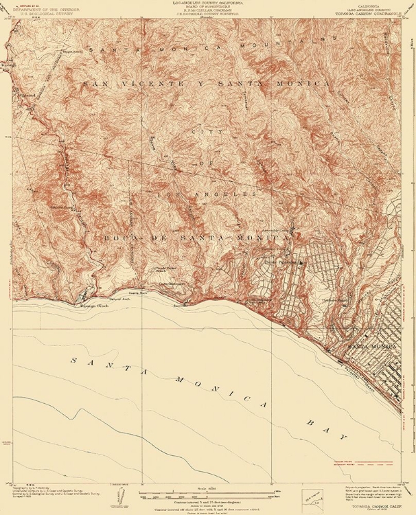 Picture of TOPANGA CANYON CALIFORNIA QUAD - USGS 1928