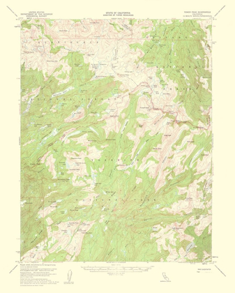 Picture of TOWER PEAK CALIFORNIA QUAD - USGS 1956