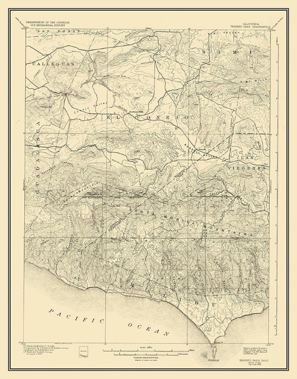 Picture of TRIUNFO PASS CALIFORNIA QUAD - USGS 1921