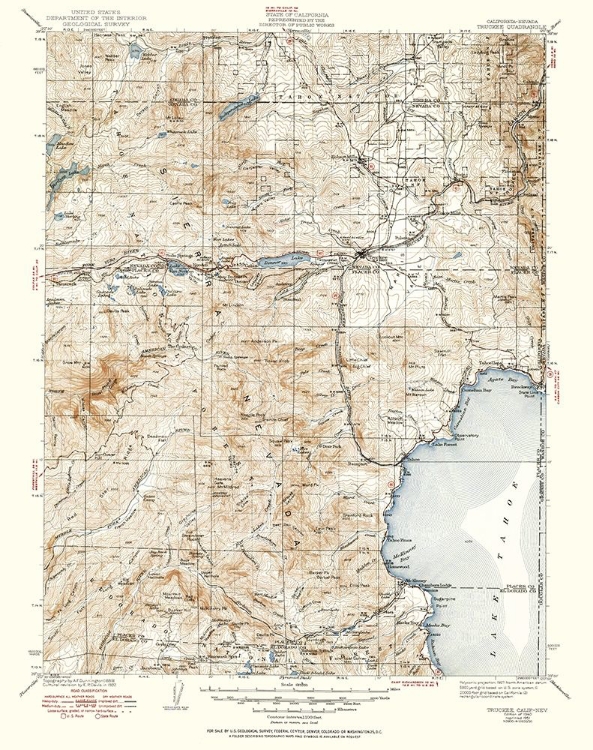 Picture of TRUCKEE CALIFORNIA QUAD - USGS 1940