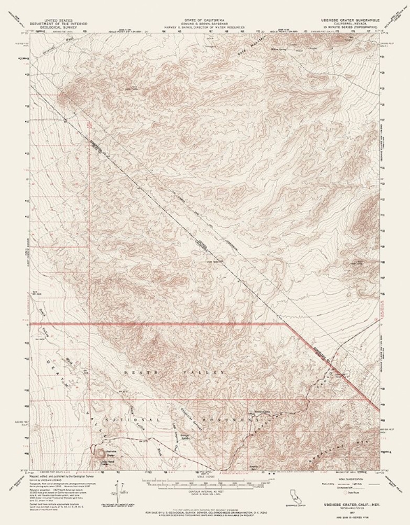 Picture of UBEHEBE CRATER CALIFORNIA NEVADA QUAD - USGS 1957