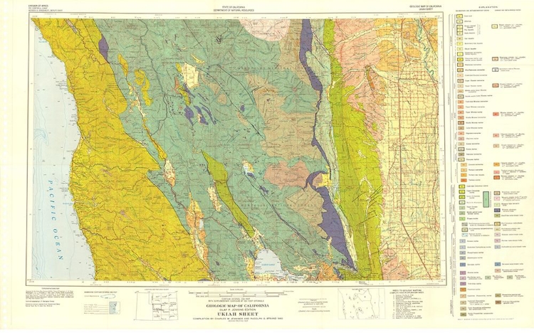 Picture of UKIAH SHEET CALIFORNIA MINES - JENNINGS 1957