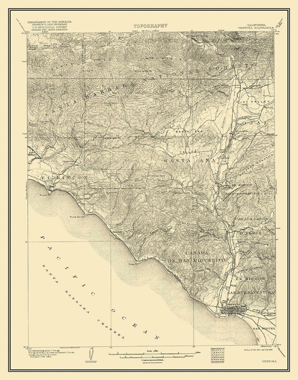 Picture of VENTURA CALIFORNIA QUAD - USGS 1904