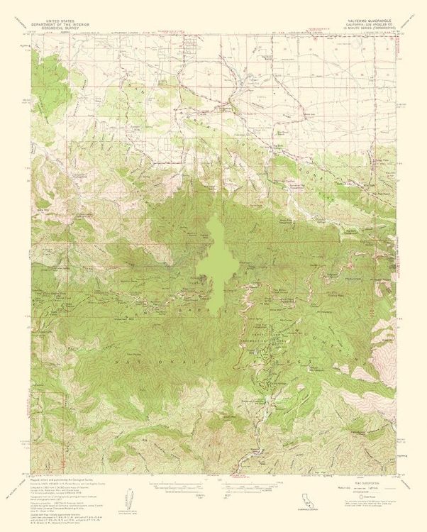 Picture of VALYERMO CALIFORNIA QUAD - USGS 1960