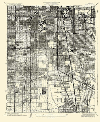 Picture of WATTS CALIFORNIA QUAD - USGS 1934