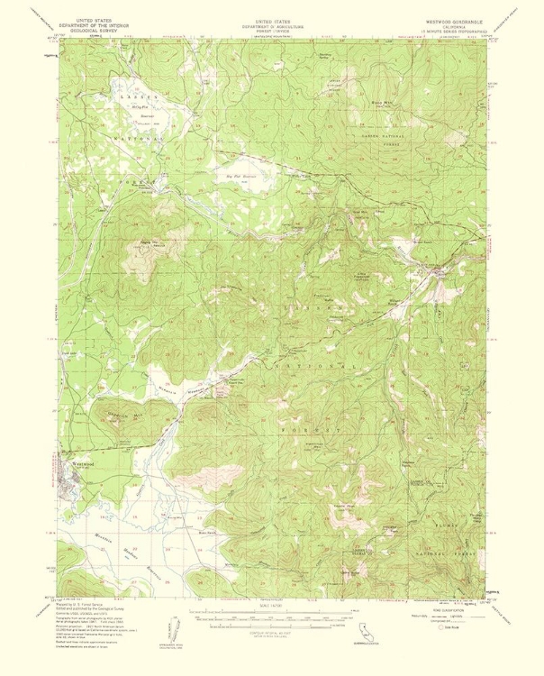 Picture of WESTWOOD CALIFORNIA QUAD - USGS 1956