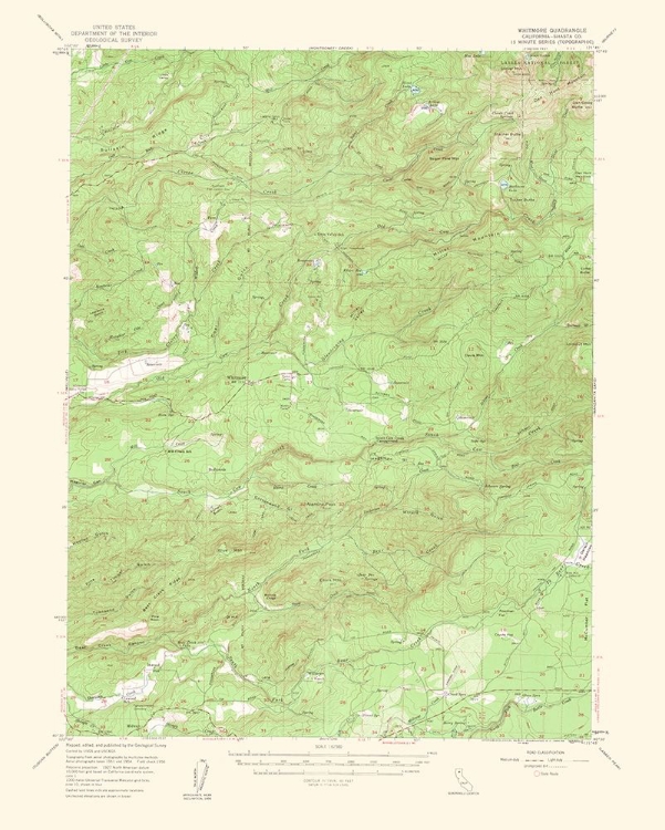 Picture of WHITMORE CALIFORNIA QUAD - USGS 1956