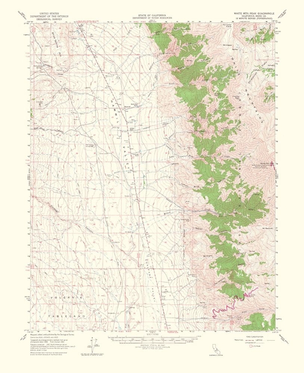 Picture of WHITE MOUNTAIN PEAK CALIFORNIA QUAD - USGS 1956