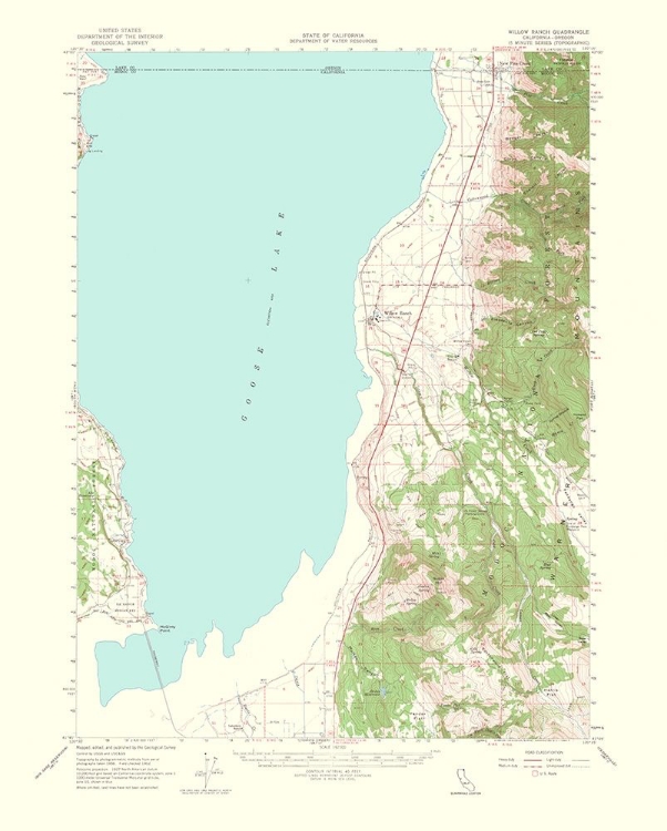 Picture of WILLOW RANCH CALIFORNIA OREGON QUAD - USGS 1956