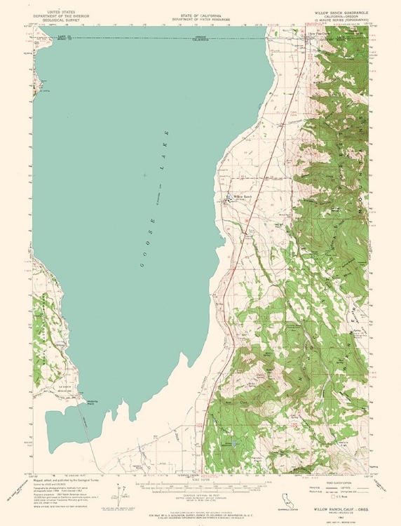 Picture of WILLOW RANCH CALIFORNIA QUAD - USGS 1962