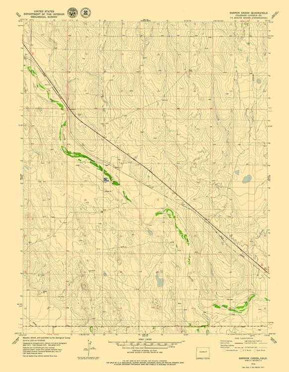 Picture of BARRON CREEK COLORADO QUAD - USGS 1979- 23 X 29.66