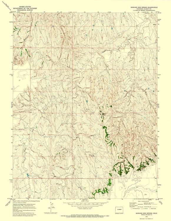 Picture of BARKING DOG SPRING COLORADO QUAD - USGS 1970