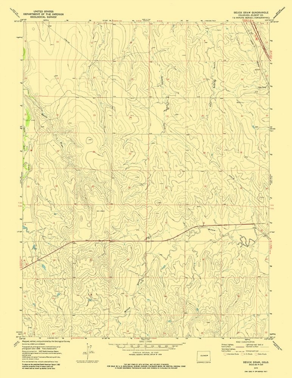 Picture of BEUCK DRAW COLORADO QUAD- USGS 1970