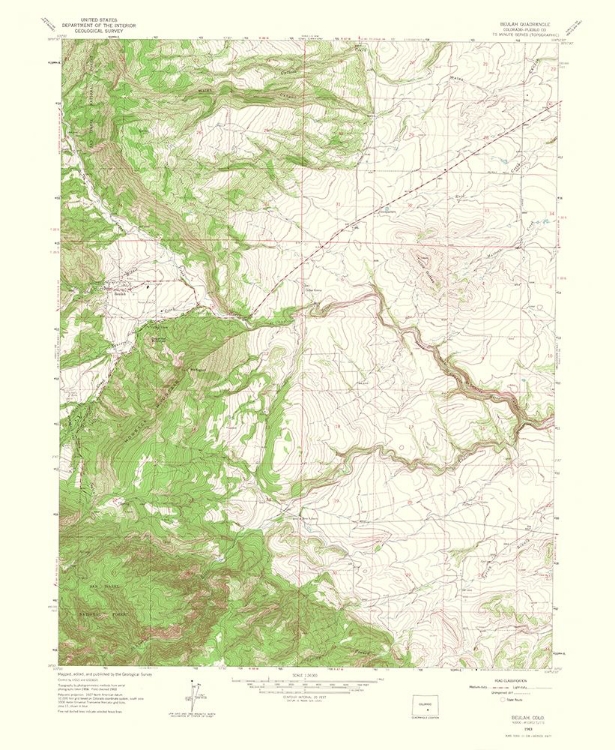 Picture of BEULAH COLORADO QUAD - USGS 1966