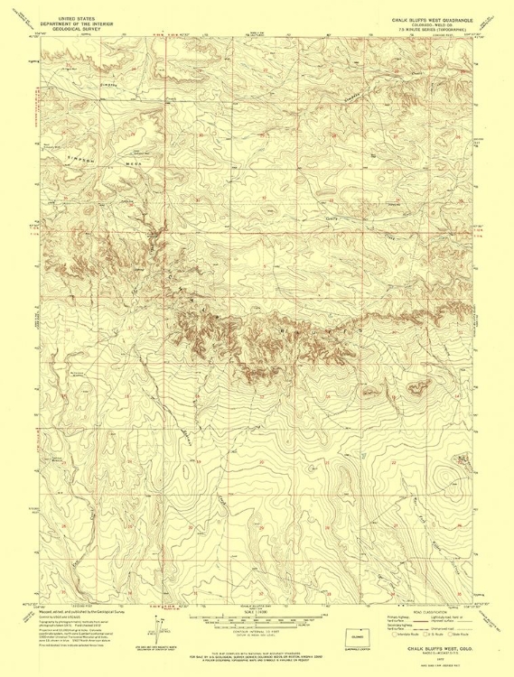 Picture of CHALK BLUFFS WEST COLORADO QUAD - USGS 1972