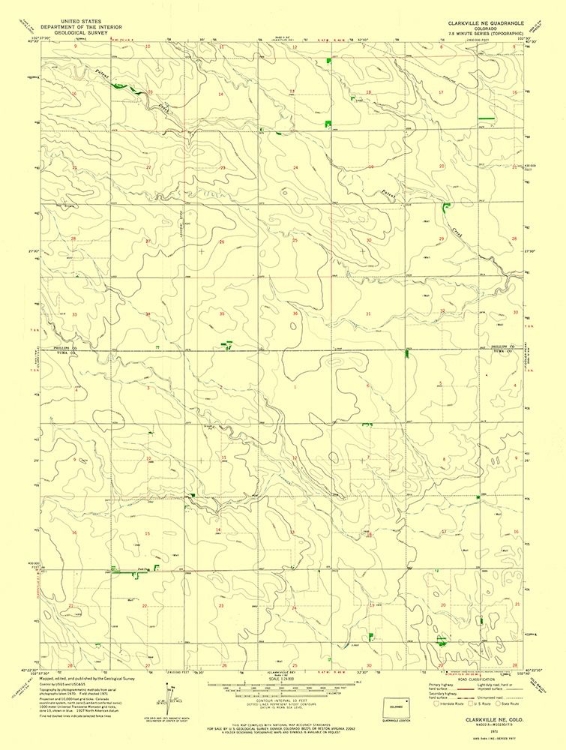 Picture of CLARKVILLE NE COLORADO QUAD - USGS 1971