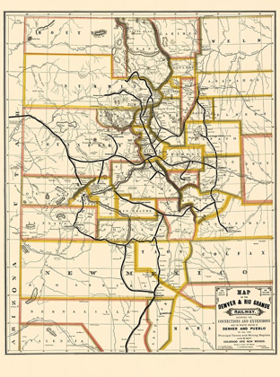 Picture of DENVER AND RIO GRANDE RAILWAY - RAND MCNALLY 1872