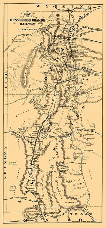 Picture of DENVER AND RIO GRANDE RAILWAY - MOTA 1873