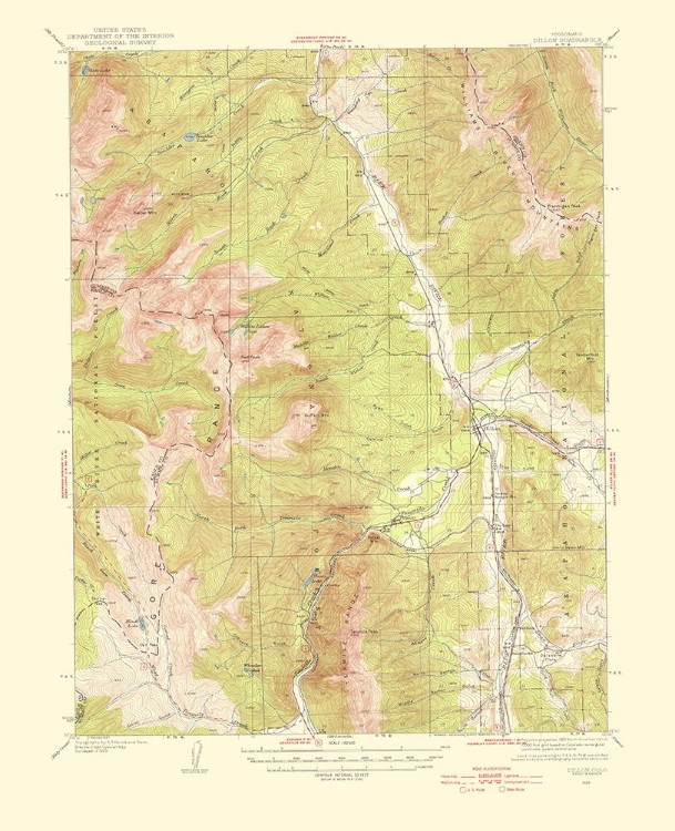 Picture of DILLION COLORADO QUAD - USGS 1955