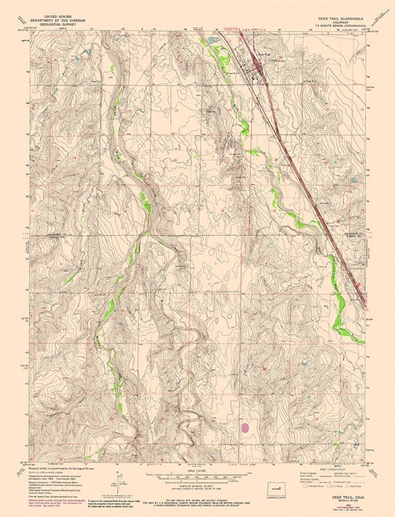 Picture of DEER TRAIL COLORADO QUAD - USGS 1978