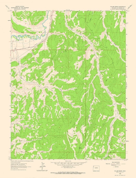 Picture of GILLAM DRAW COLORADO QUAD - USGS 1962