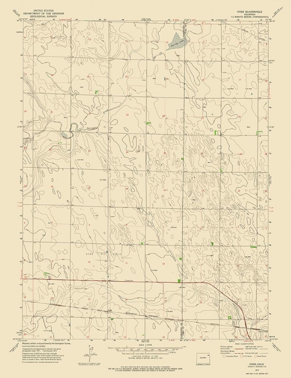 Picture of HYDE COLORADO QUAD - USGS 1972