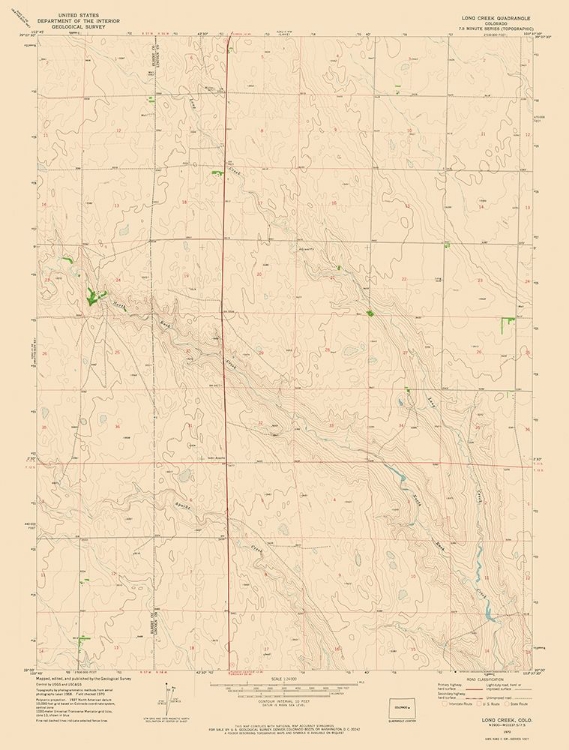 Picture of LONG CREEK COLORADO QUAD - USGS 1970