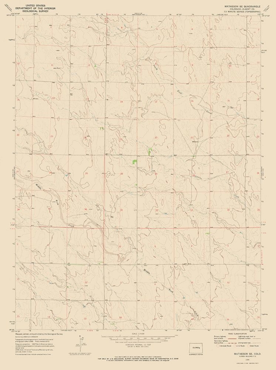 Picture of SOUTH EAST MATHESON COLORADO QUAD - USGS 1970