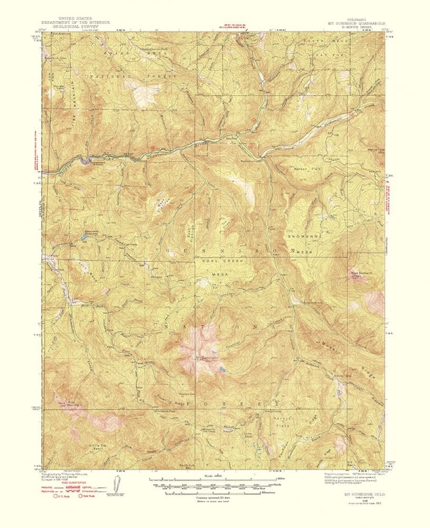 Picture of MT GUNNISON COLORADO QUAD - USGS 1952