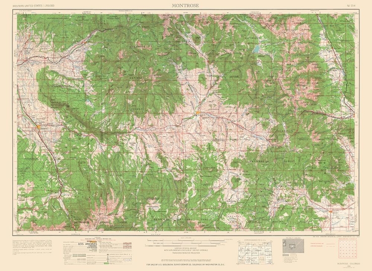 Picture of MONTROSE COLORADO QUAD - USGS 1962