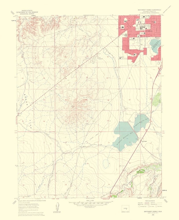 Picture of SOUTHWEST PUEBLO COLORADO QUAD - USGS 1963