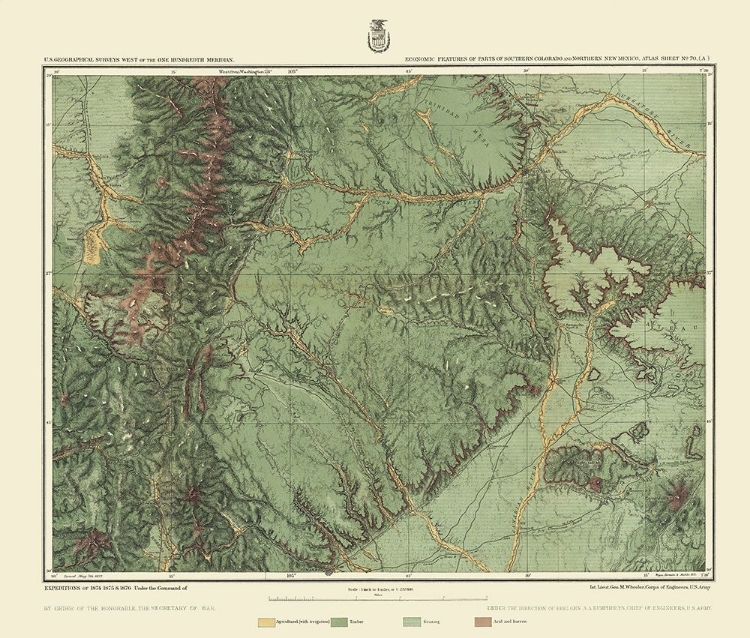 Picture of COLORADO NEW MEXICO ECONOMIC SHEET - US ARMY 1876