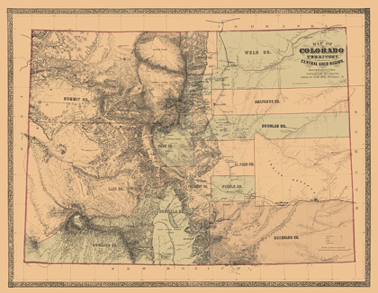 Picture of COLORADO WITH THE CENTRAL GOLD REGION - MONK 1862