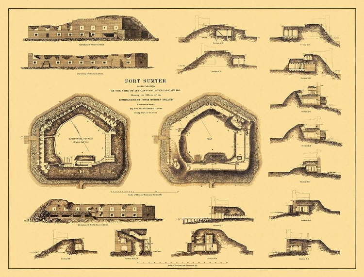 Picture of FORT SUMTER AT TIME OF CAPTURE - BIEN 1865