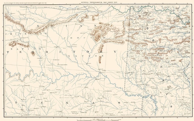 Picture of TEXAS ARKANSAS INDIAN TERRITORY SHEET - BIEN 1891