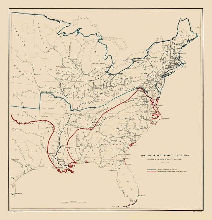 Picture of EASTERN UNITED STATES REBELLION - BACHE 1863