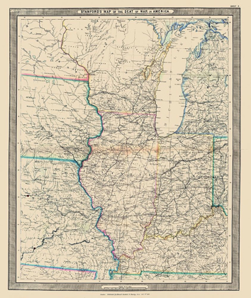 Picture of SEAT OF WAR IN AMERICA - STANFORD 1861