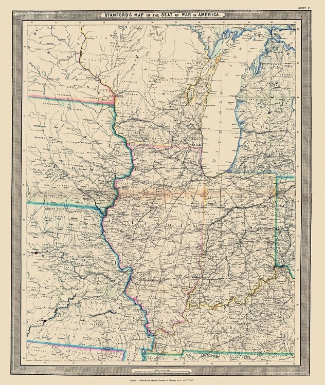 Picture of SEAT OF WAR IN AMERICA - STANFORD 1861