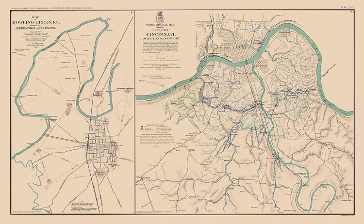 Picture of APPROACHES DEFENSES KENTUCKY OHIO - BIEN 1894