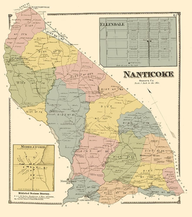 Picture of NANTICOKE DELAWARE LANDOWNER - BEERS 1868