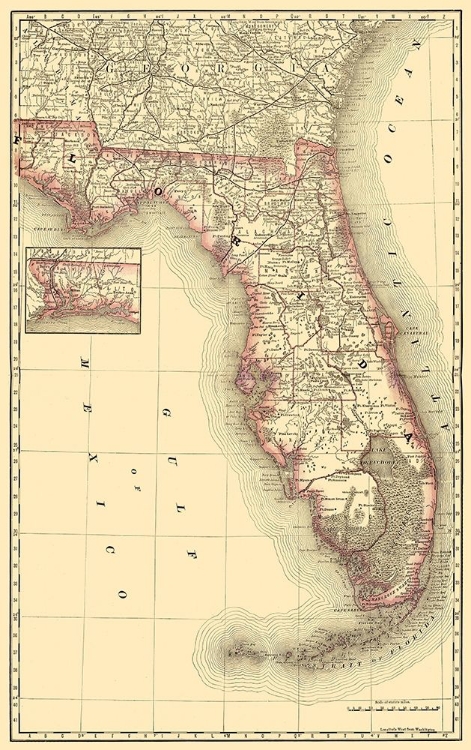 Picture of FLORIDA - RAND MCNALLY 1879