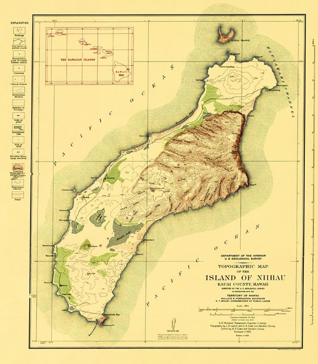 Picture of NIIHAU ISLAND HAWAII - USGS 1929