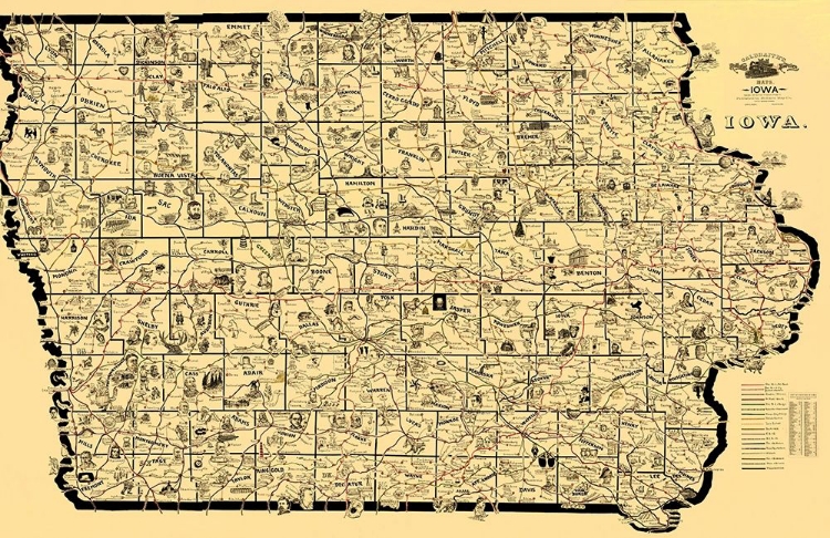 Picture of IOWA RAILROAD ROUTES - MCEWEN 1897