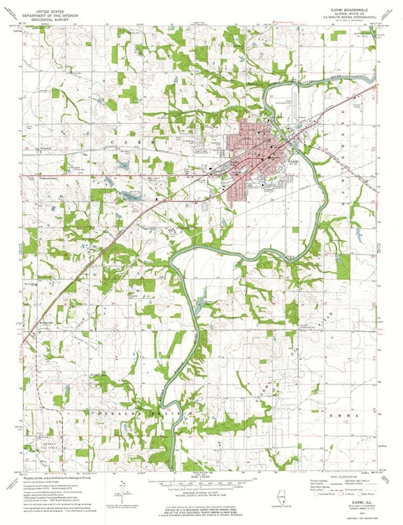 Picture of CARMI ILLINOIS QUAD - USGS 1974