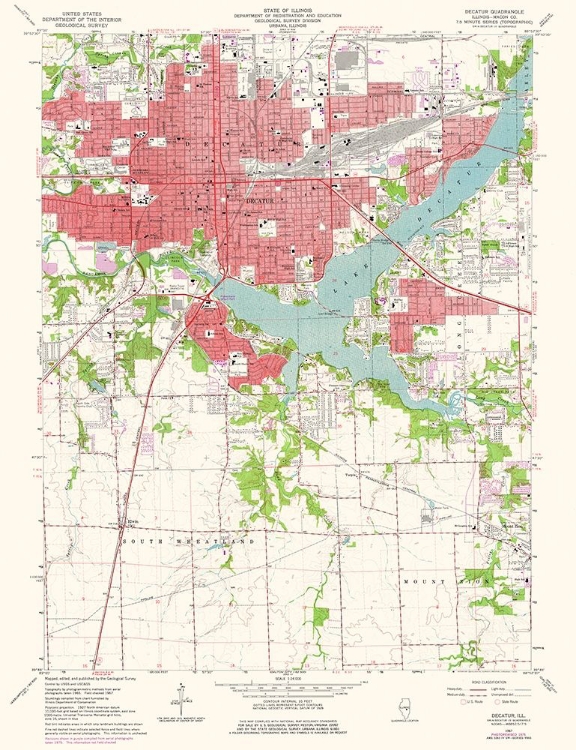 Picture of DECATUR ILLINOIS QUAD - USGS 1975