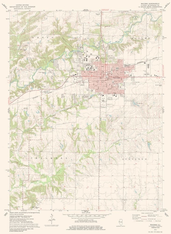 Picture of MACOMB ILLINOIS QUAD - USGS 1974